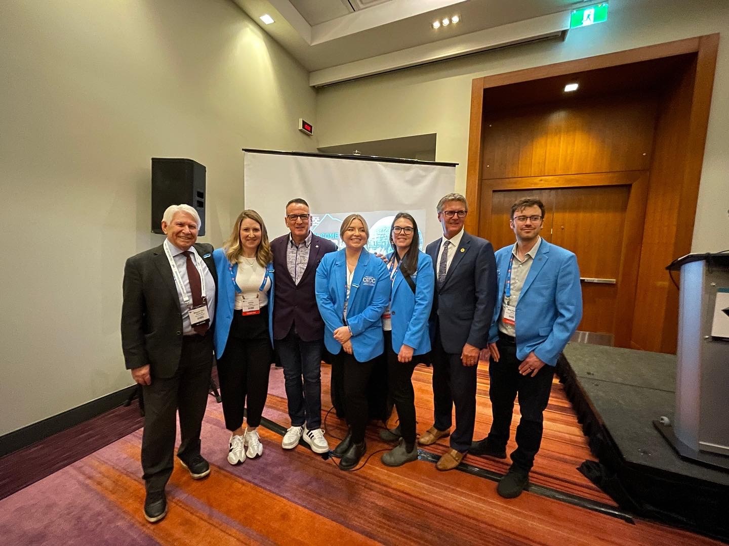 seven people - cedc staff, mayor of thunder bay and members of parliament