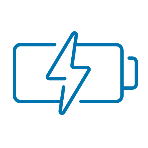 battery with lightning bolt